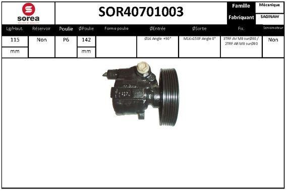 SNRA SOR40701003 Насос гідропідсилювача керма SOR40701003: Приваблива ціна - Купити в Україні на EXIST.UA!