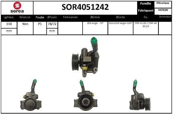 SNRA SOR4051242 Насос гідропідсилювача керма SOR4051242: Купити в Україні - Добра ціна на EXIST.UA!