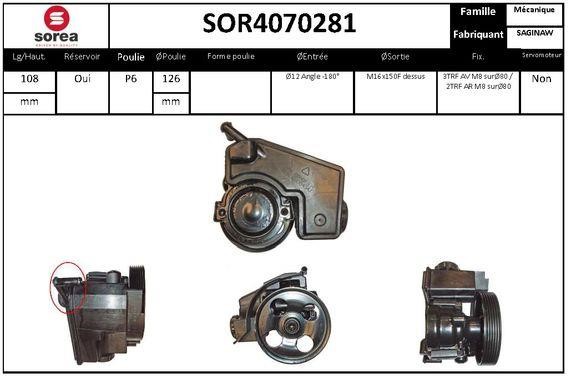 SNRA SOR4070281 Насос гідропідсилювача керма SOR4070281: Купити в Україні - Добра ціна на EXIST.UA!