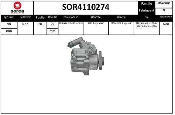 SNRA SOR4110274 Насос гідропідсилювача керма SOR4110274: Купити в Україні - Добра ціна на EXIST.UA!