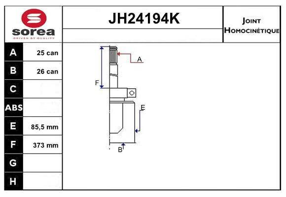 SNRA JH24194K Шарнір рівних кутових швидкостей (ШРКШ) JH24194K: Купити в Україні - Добра ціна на EXIST.UA!