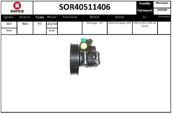 SNRA SOR40511406 Насос гідропідсилювача керма SOR40511406: Купити в Україні - Добра ціна на EXIST.UA!
