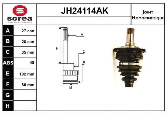 SNRA JH24114AK Шарнір рівних кутових швидкостей (ШРКШ) JH24114AK: Купити в Україні - Добра ціна на EXIST.UA!