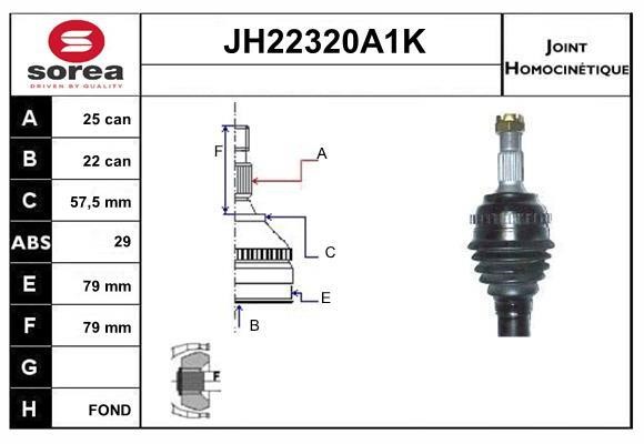 SNRA JH22320A1K Шарнір рівних кутових швидкостей (ШРКШ) JH22320A1K: Купити в Україні - Добра ціна на EXIST.UA!