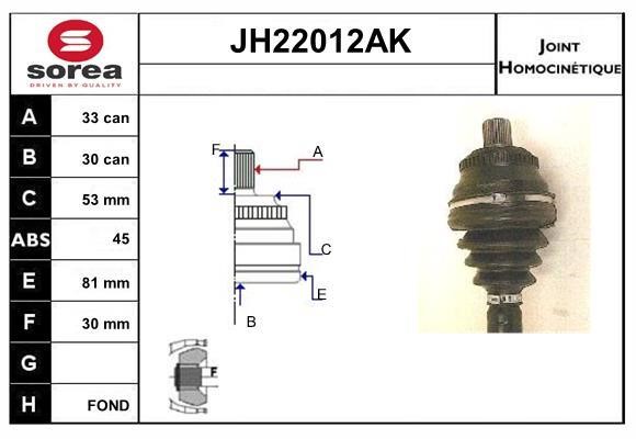 SNRA JH22012AK Шарнір рівних кутових швидкостей (ШРКШ) JH22012AK: Купити в Україні - Добра ціна на EXIST.UA!