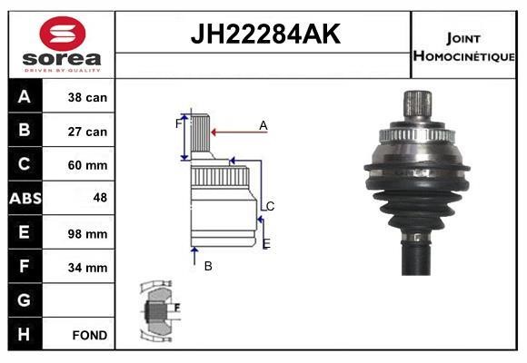 SNRA JH22284AK Шарнір рівних кутових швидкостей (ШРКШ) JH22284AK: Купити в Україні - Добра ціна на EXIST.UA!