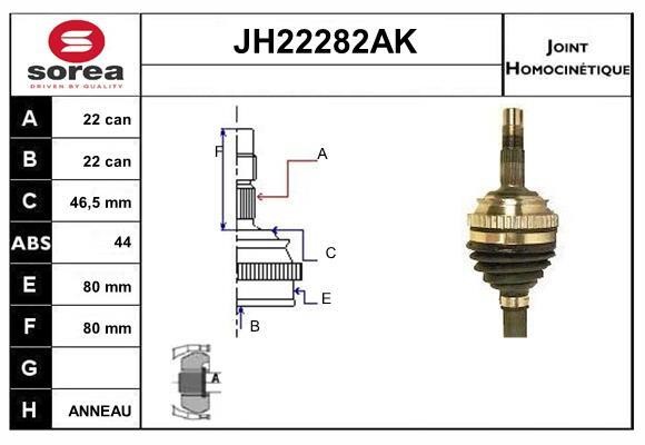 SNRA JH22282AK Шарнір рівних кутових швидкостей (ШРКШ) JH22282AK: Купити в Україні - Добра ціна на EXIST.UA!