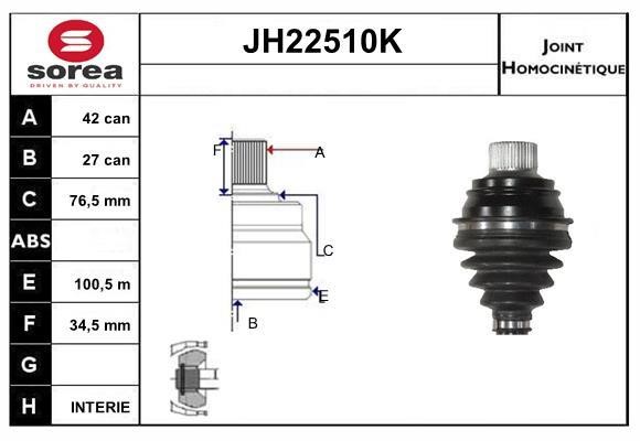 SNRA JH22510K Шарнір рівних кутових швидкостей (ШРКШ) JH22510K: Купити в Україні - Добра ціна на EXIST.UA!