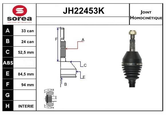 SNRA JH22453K Шарнір рівних кутових швидкостей (ШРКШ) JH22453K: Купити в Україні - Добра ціна на EXIST.UA!