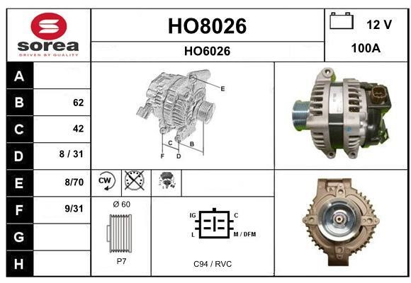 SNRA HO8026 Генератор HO8026: Купити в Україні - Добра ціна на EXIST.UA!