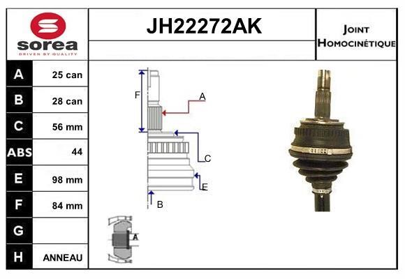 SNRA JH22272AK Шарнір рівних кутових швидкостей (ШРКШ) JH22272AK: Купити в Україні - Добра ціна на EXIST.UA!