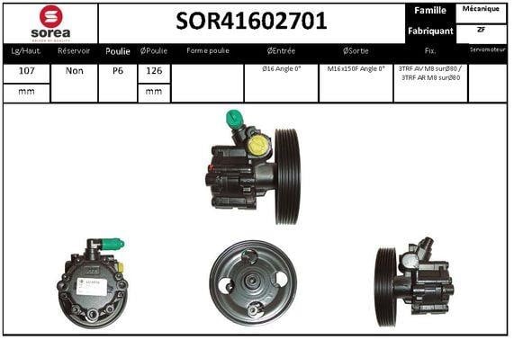 SNRA SOR41602701 Насос гідропідсилювача керма SOR41602701: Купити в Україні - Добра ціна на EXIST.UA!
