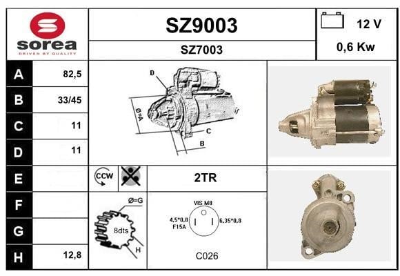 SNRA SZ9003 Стартер SZ9003: Купити в Україні - Добра ціна на EXIST.UA!