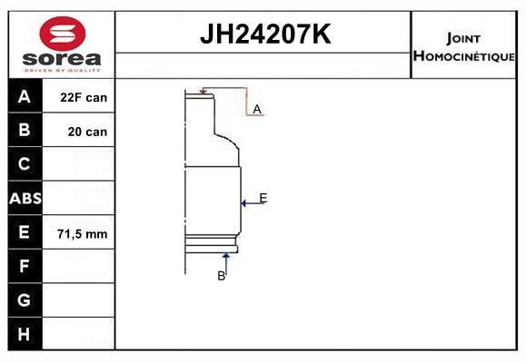 SNRA JH24207K Комплект шарнірів, приводний вал JH24207K: Купити в Україні - Добра ціна на EXIST.UA!