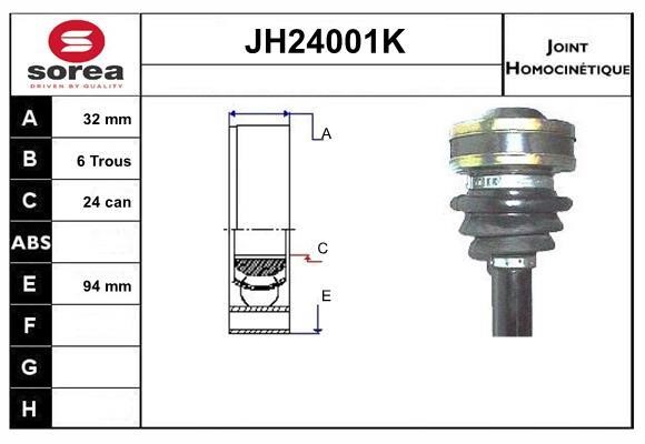 SNRA JH24001K Шарнір рівних кутових швидкостей (ШРКШ) JH24001K: Купити в Україні - Добра ціна на EXIST.UA!
