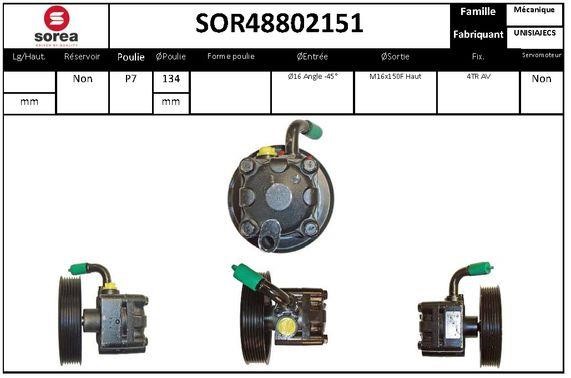 SNRA SOR48802151 Насос гідропідсилювача керма SOR48802151: Купити в Україні - Добра ціна на EXIST.UA!