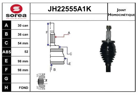 SNRA JH22555A1K Комплект шарнірів, приводний вал JH22555A1K: Купити в Україні - Добра ціна на EXIST.UA!