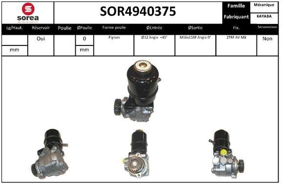 SNRA SOR4940375 Насос гідропідсилювача керма SOR4940375: Купити в Україні - Добра ціна на EXIST.UA!