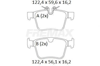 Fremax FBP-2617 Гальмівні колодки задні, комплект FBP2617: Купити в Україні - Добра ціна на EXIST.UA!