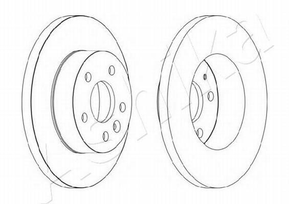 Ashika 60-00-0565 Диск гальмівний передній невентильований 60000565: Купити в Україні - Добра ціна на EXIST.UA!