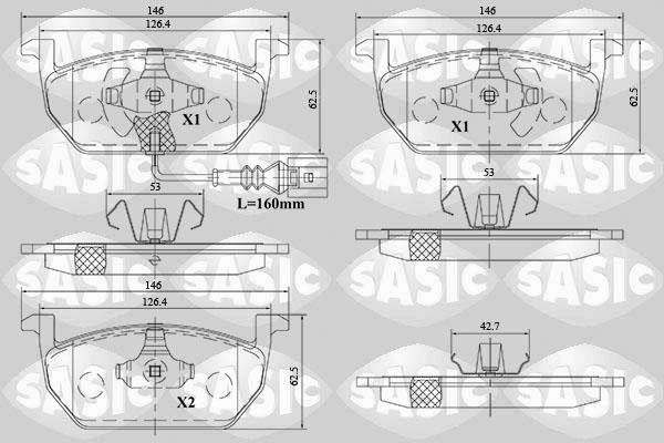 Sasic 6216164 Гальмівні колодки, комплект 6216164: Купити в Україні - Добра ціна на EXIST.UA!