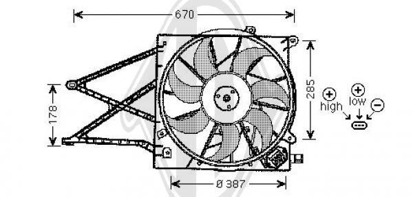 Diederichs DCL1145 Вентилятор радіатора охолодження DCL1145: Купити в Україні - Добра ціна на EXIST.UA!