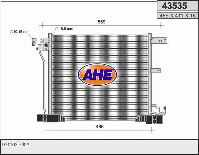 AHE 43535 Радіатор кондиціонера (Конденсатор) 43535: Купити в Україні - Добра ціна на EXIST.UA!
