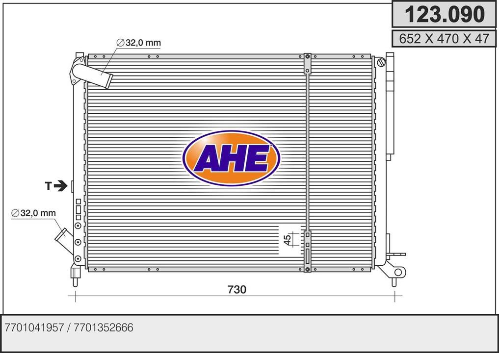 AHE 123.090 Радіатор охолодження двигуна 123090: Купити в Україні - Добра ціна на EXIST.UA!