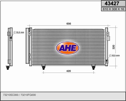 AHE 43427 Радіатор кондиціонера (Конденсатор) 43427: Приваблива ціна - Купити в Україні на EXIST.UA!