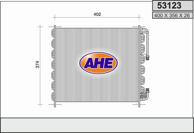 AHE 53123 Радіатор кондиціонера (Конденсатор) 53123: Купити в Україні - Добра ціна на EXIST.UA!