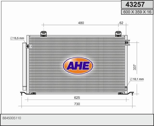 AHE 43257 Радіатор кондиціонера (Конденсатор) 43257: Купити в Україні - Добра ціна на EXIST.UA!