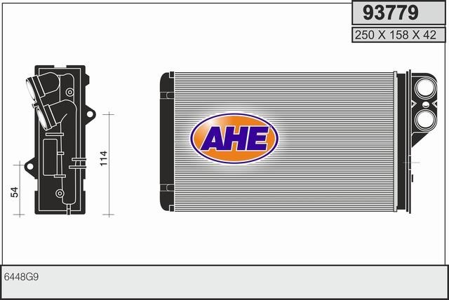 AHE 93779 Радіатор опалювача салону 93779: Купити в Україні - Добра ціна на EXIST.UA!