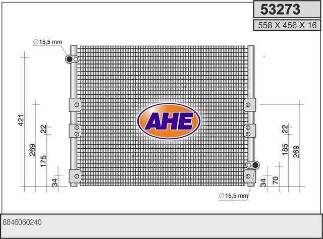 AHE 53273 Радіатор кондиціонера (Конденсатор) 53273: Купити в Україні - Добра ціна на EXIST.UA!