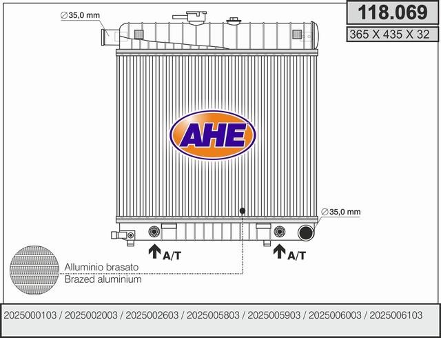 AHE 118.069 Радіатор охолодження двигуна 118069: Купити в Україні - Добра ціна на EXIST.UA!
