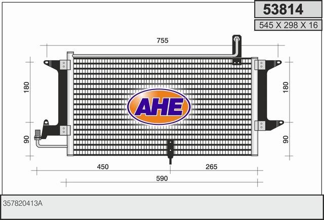 AHE 53814 Радіатор кондиціонера (Конденсатор) 53814: Купити в Україні - Добра ціна на EXIST.UA!