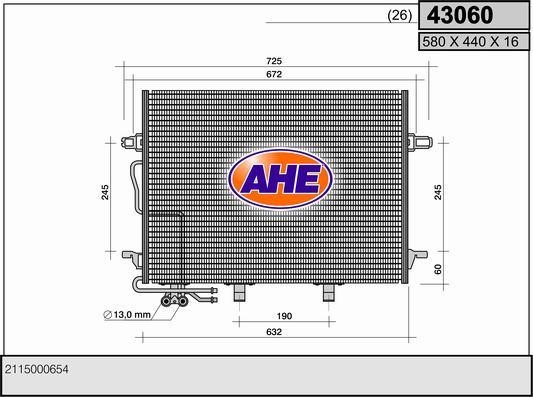 AHE 43060 Радіатор кондиціонера (Конденсатор) 43060: Купити в Україні - Добра ціна на EXIST.UA!