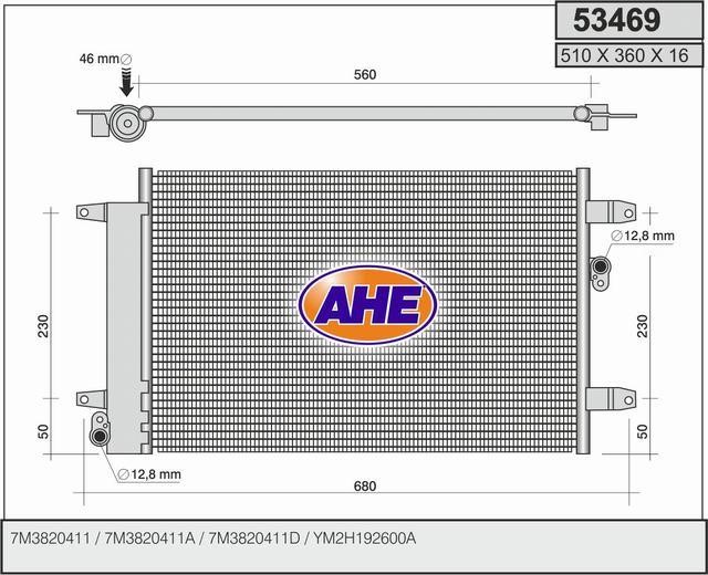 AHE 53469 Радіатор кондиціонера (Конденсатор) 53469: Купити в Україні - Добра ціна на EXIST.UA!