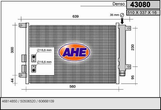 AHE 43080 Радіатор кондиціонера (Конденсатор) 43080: Купити в Україні - Добра ціна на EXIST.UA!
