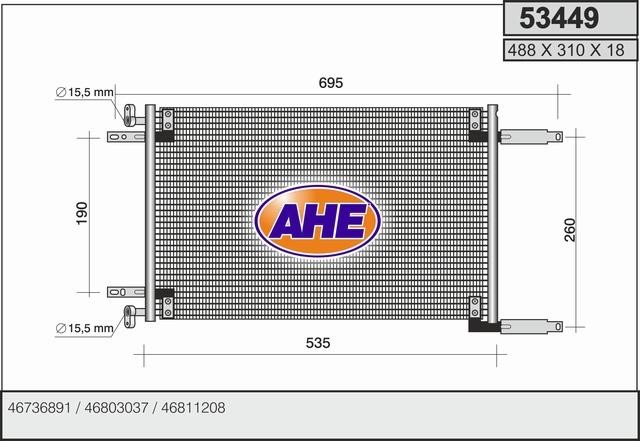 AHE 53449 Радіатор кондиціонера (Конденсатор) 53449: Купити в Україні - Добра ціна на EXIST.UA!