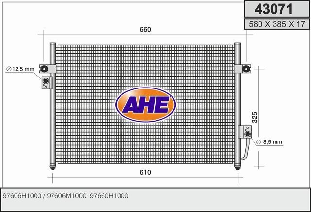 AHE 43071 Радіатор кондиціонера (Конденсатор) 43071: Приваблива ціна - Купити в Україні на EXIST.UA!