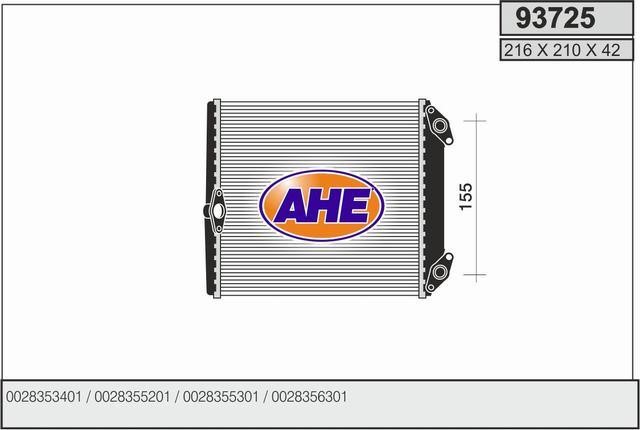 AHE 93725 Радіатор опалювача салону 93725: Купити в Україні - Добра ціна на EXIST.UA!