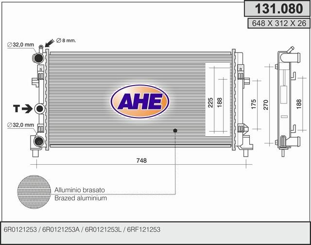 AHE 131.080 Радіатор охолодження двигуна 131080: Купити в Україні - Добра ціна на EXIST.UA!