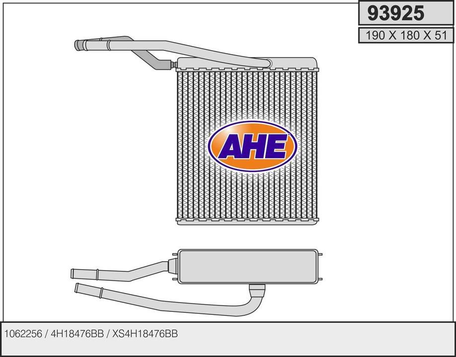 AHE 93925 Радіатор опалювача салону 93925: Купити в Україні - Добра ціна на EXIST.UA!