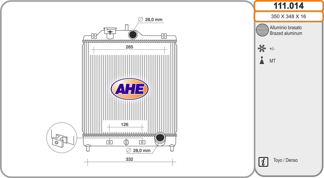 AHE 111.014 Радіатор охолодження двигуна 111014: Купити в Україні - Добра ціна на EXIST.UA!