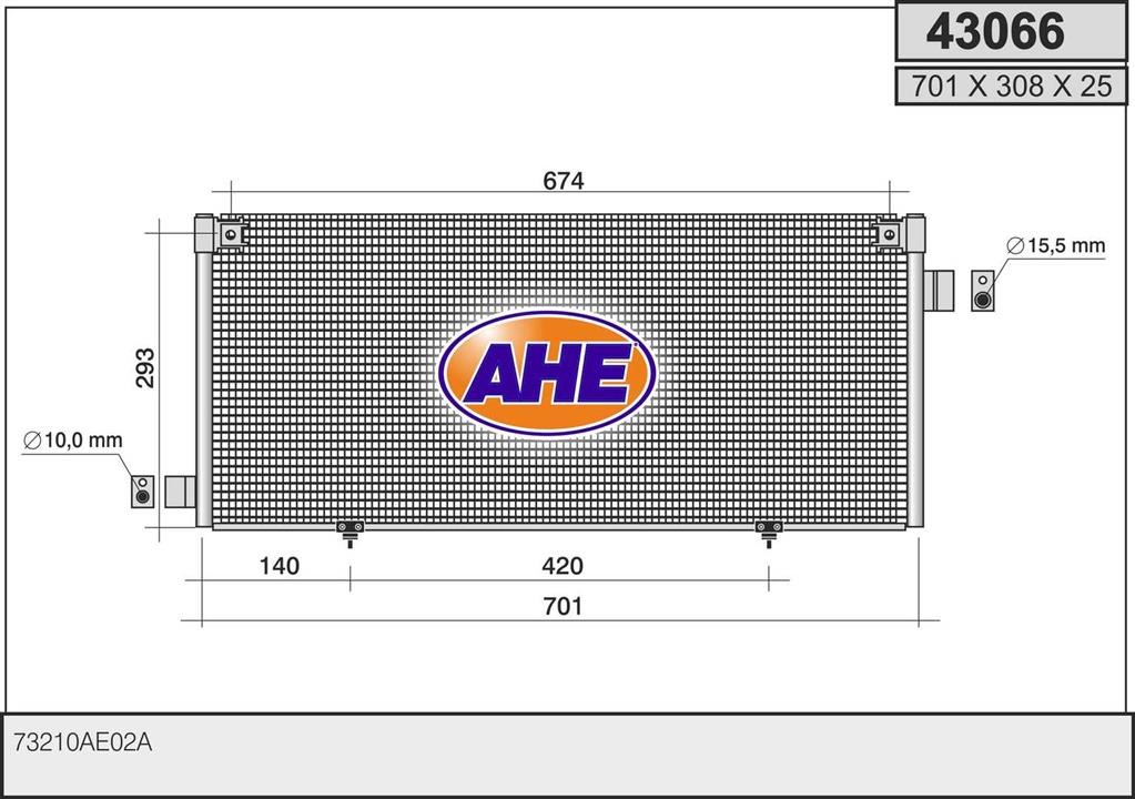 AHE 43066 Радіатор кондиціонера (Конденсатор) 43066: Купити в Україні - Добра ціна на EXIST.UA!