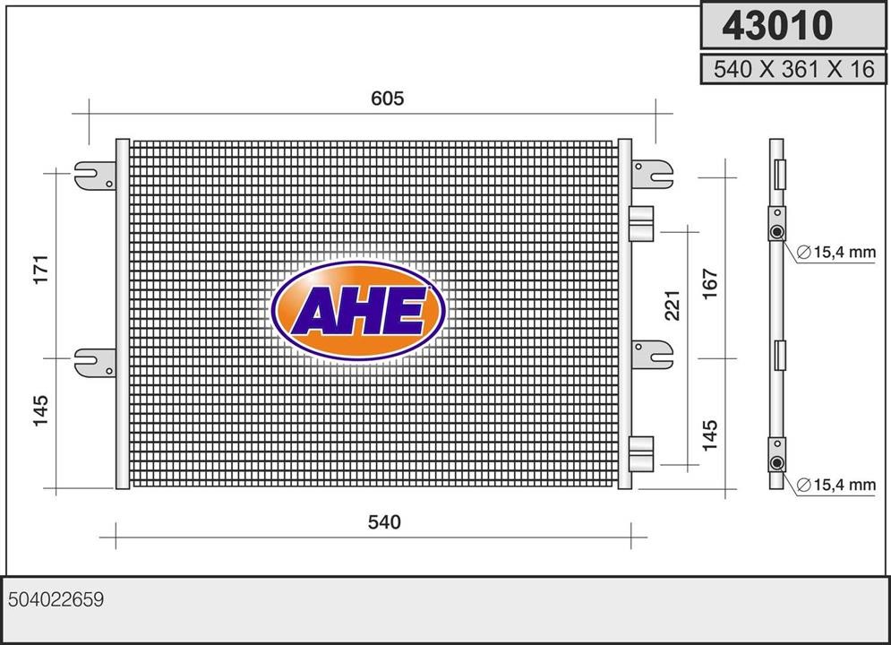 AHE 43010 Радіатор кондиціонера (Конденсатор) 43010: Купити в Україні - Добра ціна на EXIST.UA!