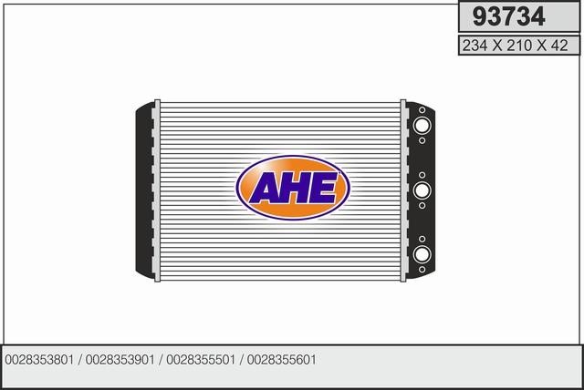 AHE 93734 Радіатор опалювача салону 93734: Купити в Україні - Добра ціна на EXIST.UA!
