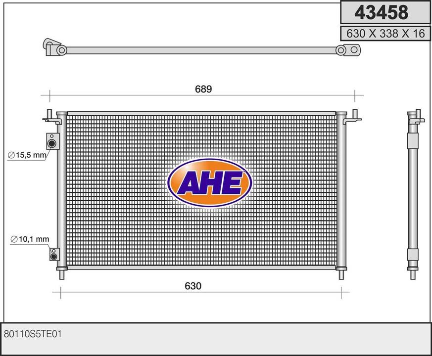 AHE 43458 Радіатор кондиціонера (Конденсатор) 43458: Купити в Україні - Добра ціна на EXIST.UA!