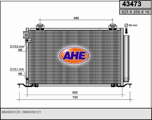 AHE 43473 Радіатор кондиціонера (Конденсатор) 43473: Купити в Україні - Добра ціна на EXIST.UA!