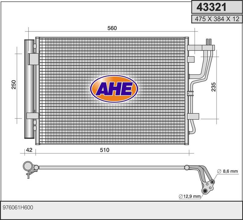 AHE 43321 Радіатор кондиціонера (Конденсатор) 43321: Купити в Україні - Добра ціна на EXIST.UA!